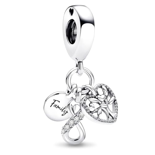 Family Infinity Triple Charm, Baum Anhänger, Charms für Armbänder, Bead Charms für Damen, Silber Sicherheitskette, Moments Family Infinity Triple Charm, Baum Anhänger, Charms für Armbänder, Bead Charms für Damen, Silber Sicherheitskette, Moments von Ruaidhra