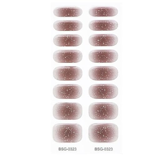 1 Blatt Kleber Full Wrap Gel Nail Art Aufkleber Wasserdichter Gel Nagelwickel Halbgehärtete Gel Nagellackstreifen Nagelaufkleber Halbgehärtete Gel Nagelfolien Glitzer von Ruarby