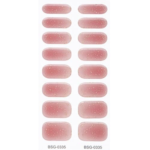 1 Blatt Kleber Full Wrap Gel Nail Art Aufkleber Wasserdichter Gel Nagelwickel Halbgehärtete Gel Nagellackstreifen Nagelaufkleber Halbgehärtete Gel Nagelfolien Glitzer von Ruarby