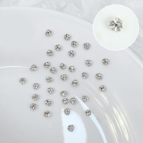 10 Stück Flatback Glasnagel Strasssteine Mini Diamant Nagel 3D Kristall Edelsteine Schmuck DIY Maniküre Nageldekoration Nagel Edelsteine Hochzeit Nagelzubehör Festival von Ruarby