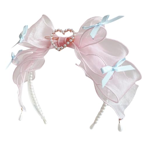 Breite Stirnbänder für Damen, Schleifen-Stirnband mit Spitzenschleifen, Haarschmuck für Mädchen, Teenager und Damen, Hochzeits-Haarschmuck für die Braut von Ruarby