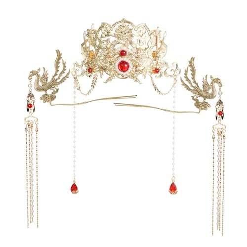 Eleganter chinesischer Brautschmuck, Phönix-Krone, Kopfschmuck mit einzigartigen Quasten-Designs für Hochzeiten und besondere Anlässe, traditionelle Hochzeits-Kopfbedeckung von Ruarby