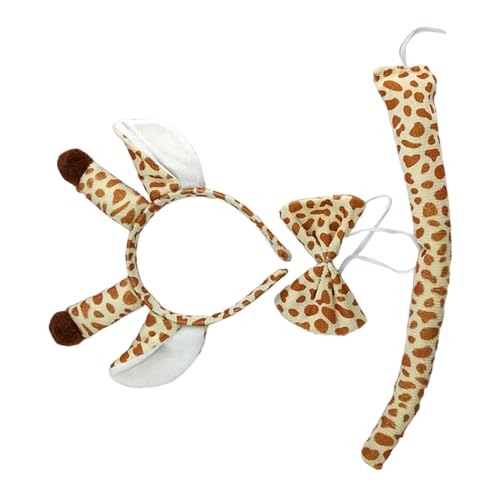 Giraffenohr-Stirnbänder für Damen, mit Schwanz und Fliege, Haarreifen, Anime-Charakter-Aufführungen, Live-Übertragung, Kopfschmuck, Giraffenohr-Haarbänder, Giraffen-Stirnbänder, Giraffen-Stirnbänder von Ruarby