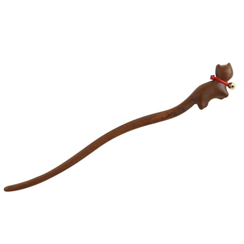 Haarnadel mit schönem Katzen-Motiv, bequeme Holzstruktur, Haardekoration, Katzen-Haarspange, geeignet für den täglichen Gebrauch von Ruarby