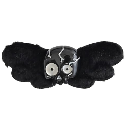 Haarspange mit pelzigen Flügeln, dunkel und elegant, 2000er-Jahre-Trend, dunkle Sträuße, Kopfbedeckung, süßer Balletcore-Trend, Schwarz von Ruarby