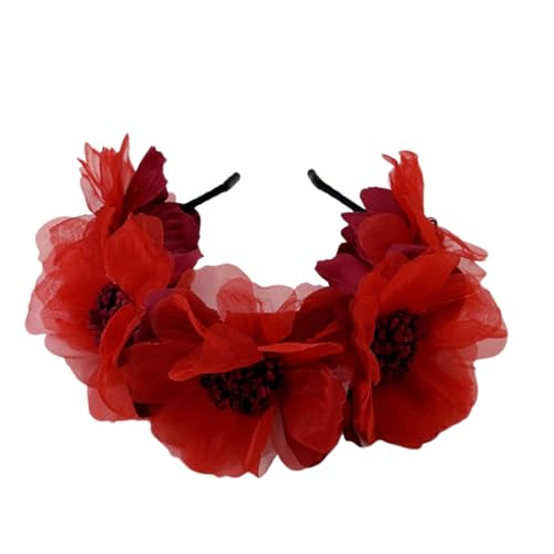 Handgefertigte Blumen-Haarbänder, künstliche Blume, Stirnbänder, bequeme Haarreif, Karnevals-Dekoration von Ruarby