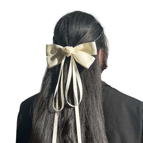 InsStyle Haarspange mit langem Schleifenband, Haarspangen für Mädchen, große Haarschleifen, Pferdeschwanz-Halter, Haar-Accessoire, Haarnadel für Frauen von Ruarby