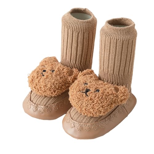 Kleinkind-Bodensocken mit Griffen für Säuglinge, geschlechtsneutrale Prewalker-Schuhe für Babys, Cartoon-Bär, weiche Baby-Indoor-Schuhe, Gummisohlen, Bodensocken, khaki, Large Kleinkind-Bodensocken mit Griffen für Säuglinge, geschlechtsneutrale Prewalker-Schuhe für Babys, Cartoon-Bär, weiche Baby-Indoor-Schuhe, Gummisohlen, Bodensocken, khaki, Large von Ruarby