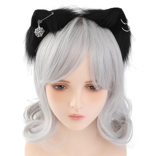 Künstliches Katzenohr-Haarband mit Ohrringen für Damen, Teenager, Stirnbänder für Film-Enthusiasten, Anime-Themen, Versammlungen, Haarband von Ruarby