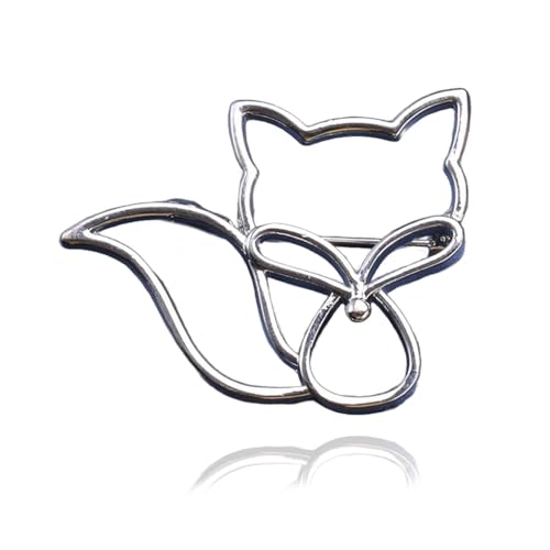 Legierung hohle Füchse Brosche Pin Stilvolle Anstecknadel Metall Füchse Brosche Kleidung Zubehör Geeignet für Frauen Wasserabweisend, Edelstahl von Ruarby