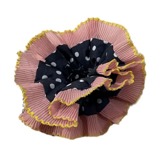 Modische, doppellagige Spitzen-Haargummis für Damen, übergroßer Haargummi, Pferdeschwanz-Halter, kontrastfarben, passend zu allen von Ruarby