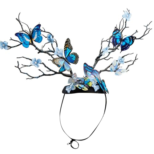 Modische Blumen-Zweig-Kopfbedeckung mit Schmetterlingshut-Clip für unverwechselbaren Look, Haarteile, vielseitige Haardekoration von Ruarby