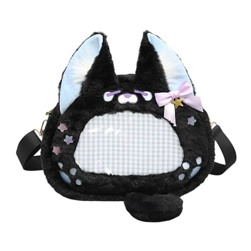 Modische Itabag Ästhetische Umhängetasche, schöne Füchse, Itabag, japanische Stil, Plüsch, japanische Umhängetasche, für Mädchen, Plüschfüchse, Schulter, schwarzblau, Einheitsgröße Modische Itabag Ästhetische Umhängetasche, schöne Füchse, Itabag, japanische Stil, Plüsch, japanische Umhängetasche, für Mädchen, Plüschfüchse, Schulter, schwarzblau, Einheitsgröße von Ruarby