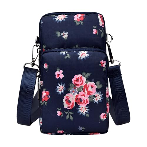 Modische Umhängetasche, Handytaschen für Damen, zum Tragen von Handys und Geldbörsen, Alltagstasche, Crossbody-Tasche, blau/rosa, One Size von Ruarby