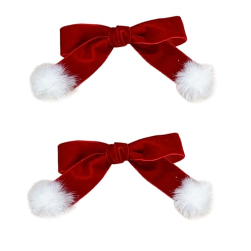 Pompons Haarspange für Neujahrsspange Süße Weihnachten Flache Haarspange Weihnachten Elegante Haarspange für Bündel von Ruarby