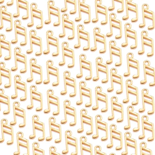 Ruarby 100 bunte Musiknoten-Anhänger für Halskette und Schmuckzubehör, rostbeständige Legierung, Halsketten, Anhänger, handgefertigter Schmuckbedarf, Einheitsgröße, Wie beschrieben, Wie beschrieben von Ruarby