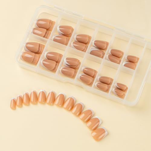 Ruarby 120x Falsche Nägel French Tip Falsche Nägel Full Stick on Nails Press on Nails Künstliche Nägel für Frauen von Ruarby