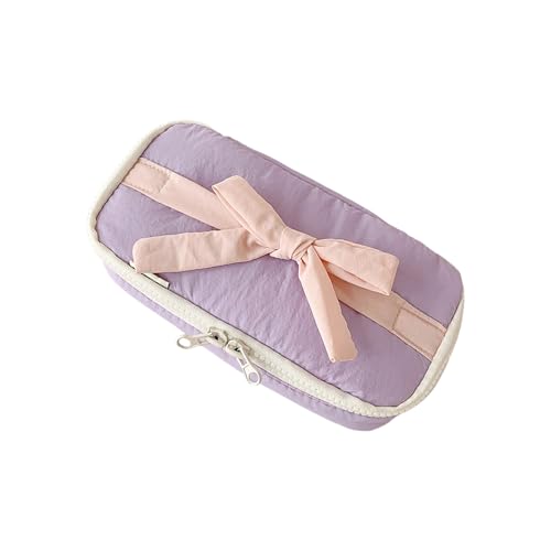 Ruarby Bowknot Fabric Bleistift Gehäuse Große Stiftbeutel Große Kapazität Organizer Reisekosmetikbeutel Für Büroschule Reise Stoff Gehäuse von Ruarby