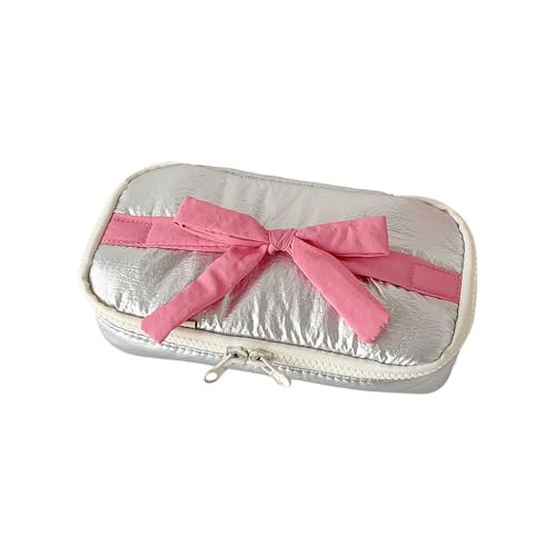 Ruarby Bowknot Fabric Bleistift Gehäuse Große Stiftbeutel Große Kapazität Organizer Reisekosmetikbeutel Für Büroschule Reise Stoff Gehäuse von Ruarby