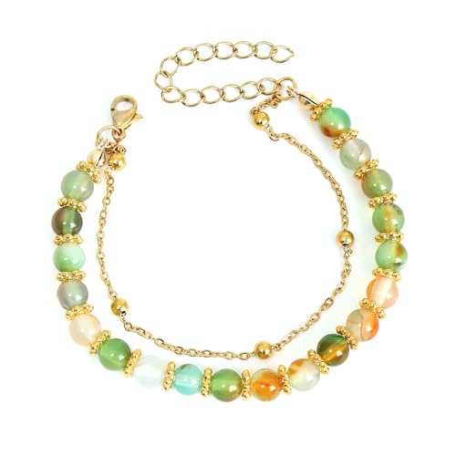 Ruarby Elegante, verstellbare Naturstein-Perlen, Handseil-Schmuck-Accessoire für Frauen mit beruhigenden Natursteinen, Energieschmuck, Einheitsgröße, Wie beschrieben von Ruarby