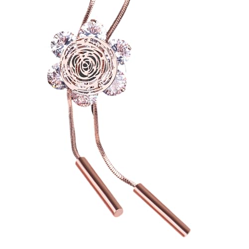 Ruarby Elegante Damen-Halskette mit Blumen- und Schmetterlingsanhänger, mit langer verstellbarer Kette für Pullover, Styling, Schmetterlingsanhänger, Einheitsgröße, Wie beschrieben, Wie beschrieben von Ruarby