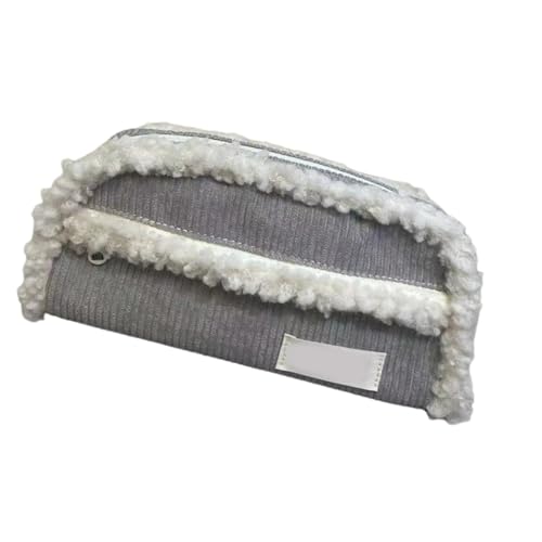 Ruarby Federmäppchen mit großem Fassungsvermögen, Schreibwaren-Tasche, Bleistiftbeutel, Cord-Bleistifttasche, Make-up-Tasche, Schreibtisch-Organizer für Studenten, Elegantes Grau von Ruarby