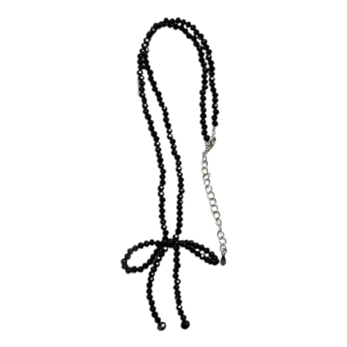 Ruarby Funkelnde Kristall-Schleifen-Halskette, Schmuck, schöne Schlüsselbeinkette, Halsschmuck, einzigartig für modische Frauen, elegant und modisch, Einheitsgröße, Wie beschrieben, Wie beschrieben von Ruarby