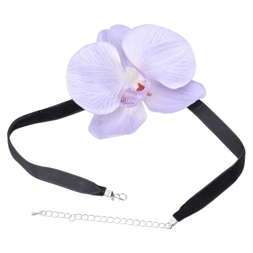Ruarby Halskette mit Phalaenopsis-Anhänger, vielseitig, florales Schlüsselbeinkette, modische künstliche Blume, Choker, stilvolles Accessoire für den täglichen Gebrauch, Einheitsgröße, Wie beschrieben von Ruarby