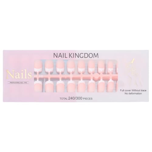 Ruarby Künstliche Nägel mit französischer Spitze, lange Nägel zum Aufdrücken, vollständige Aufkleben, kurze falsche Nägel für Damen, 240 Stück von Ruarby