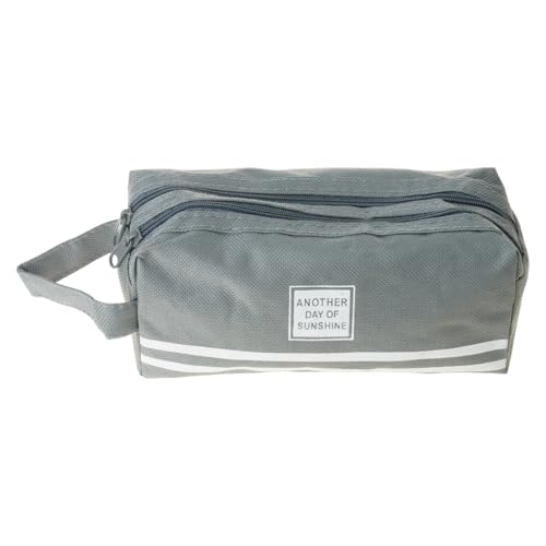 Ruarby Mehrzweck-Federmäppchen mit zwei großen Fächern, großes Fassungsvermögen, Reise-Federmäppchen für Frauen, Mädchen, Studenten, Erwachsene, Federmäppchen, dunkelgrau von Ruarby