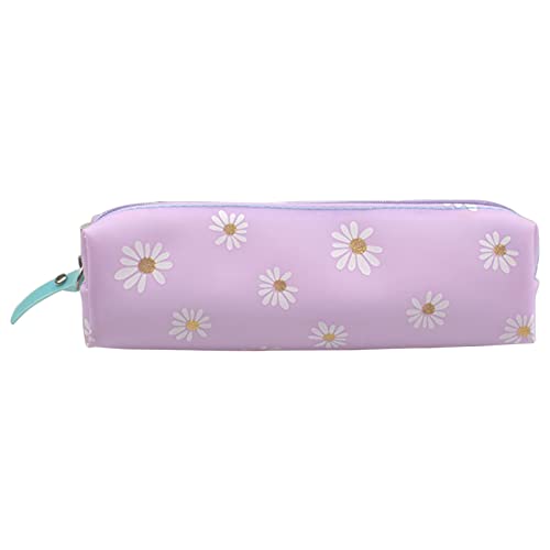 Ruarby Niedliches Gänseblümchen, wasserdichter Bleistift für Etui, Kosmetiktasche, Organizer, Bonbonfarben, großes Fassungsvermögen, tragbar, für Weihnachten, Geburtstag, lavendel, Schulranzen-Set von Ruarby