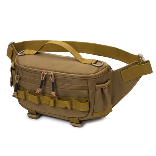 Ruarby Taschen für Angeln, Outdoor, Reisen, Sport, spritzwassergeschützt, Hüfttasche für Männer und Frauen, mehrere Taschen, khaki, Einheitsgröße von Ruarby