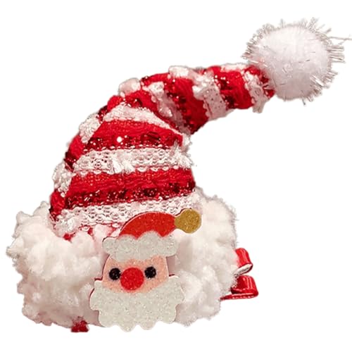 Ruarby Weihnachts-Haarspange für Erwachsene und Kinder, schöne 3D-Weihnachtsmannmütze, Haarstyling-Zubehör, Urlaubsrequisiten, Kopfbedeckung von Ruarby