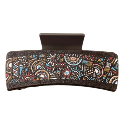 Stilvolle quadratische Haarspange aus PU-Leder, leicht, tragbar, Cartoon-Haarspange für Frauen jeden Alters von Ruarby