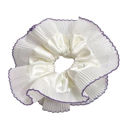 Stylisches, elastisches Haargummi mit einzigartigem doppellagigem Plissee-Haarband, große Haar-Accessoires für Frauen von Ruarby