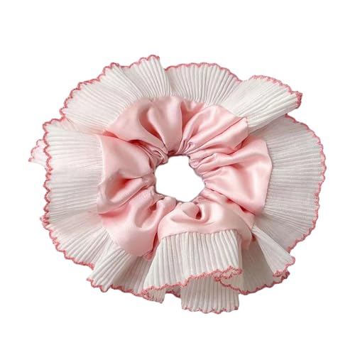 Stylisches, elastisches Haargummi mit einzigartigem doppellagigem Plissee-Haarband, große Haar-Accessoires für Frauen von Ruarby