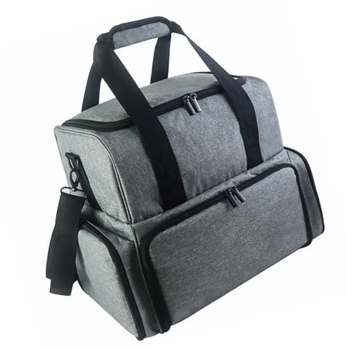 Tragbare Nagellack-Aufbewahrungsbox für Flaschen mit doppellagigem Maniküre-Werkzeug-Organizer und Fach für Nageltrockner, professionelle Maniküre-Handtasche, grau, Mass Beauty von Ruarby