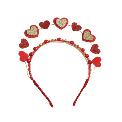 Valentinstags-Herz-Stirnband für Damen und Mädchen, rutschfest, Pailletten, Stirnband, Karneval, Haarreifen, süßes Herz, Haarschmuck von Ruarby