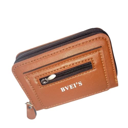 Ruayia Geldbörse Herren Slim Wallet Innentasche mit Reißverschluss, Portmonee Herren kartenetui Portemonnaie Kreditkartenetu Geldklammer - Braun von Ruayia