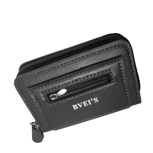 Ruayia Geldbörse Herren Slim Wallet Innentasche mit Reißverschluss, Portmonee kartenetui Portemonnaie Kreditkartenetu Geldklammer Herren - Schwarz von Ruayia