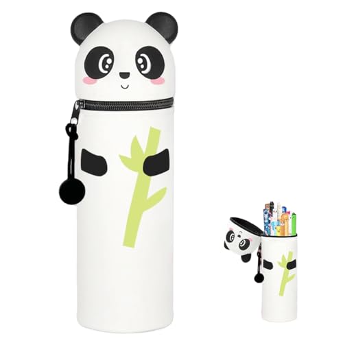 Ruayia Kawaii Federmäppchen, Weichem Silikon Federtasche, 2 in 1 Panda Niedliches Federmäppchen, Mäppchen Cartoon Bleistifthalter für Mädchen Jungen Aufbewahrung Schreibwaren (Panda) von Ruayia