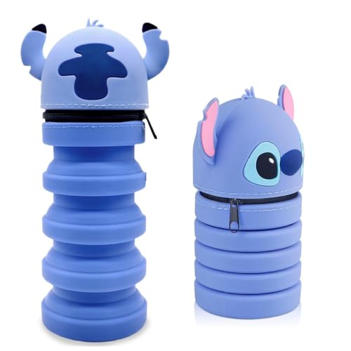 Ruayia Kawaii Federmäppchen Teleskopisch, Weichem Silikon Federtasche, 2 in 1 Kätzchen Niedliches Federmäppchen, Mäppchen Cartoon Bleistifthalter für Mädchen Jungen Aufbewahrung Schreibwaren (Stitch) Ruayia Kawaii Federmäppchen Teleskopisch, Weichem Silikon Federtasche, 2 in 1 Kätzchen Niedliches Federmäppchen, Mäppchen Cartoon Bleistifthalter für Mädchen Jungen Aufbewahrung Schreibwaren (Stitch) von Ruayia