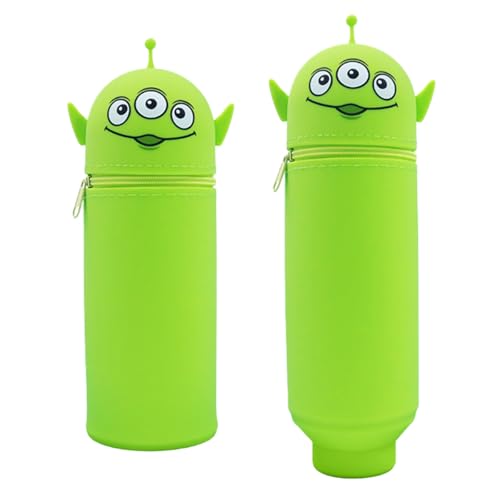 Ruayia Kawaii Federmäppchen aus Weichem Silikon, 2-in-1 Design Niedliches Cartoon Mäppchen für Stifte & Schreibwaren Süß & Praktisch für Mädchen & Jungen – Grün von Ruayia