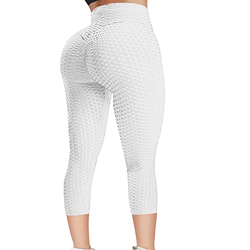 Ruayia Yogahose Damen Haremshose Lang Sport Jogger Laufhosen Sporthose Frauen Baumwolle Sweatpants - Weiß - M von Ruayia