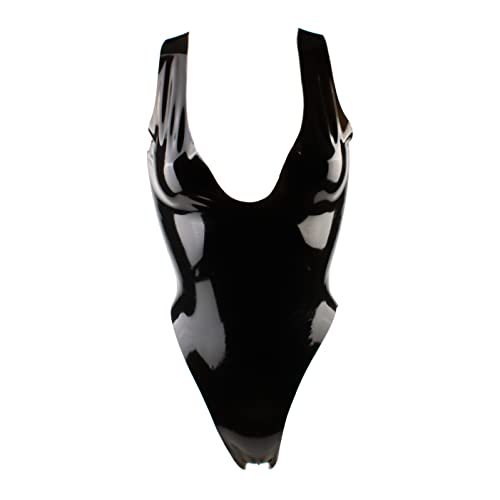 Rubberfashion Latex Body - Latexbody - Schritt offen - Low Cut für Damen schwarz 0.4mm L von Rubberfashion