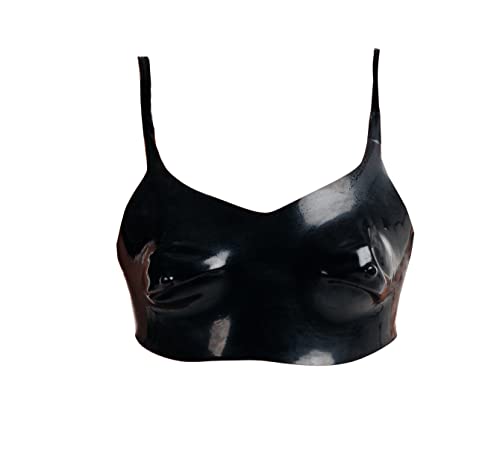 Rubberfashion Latex Bustier mit Cups - ausgeformt - Latex BH für Damen und Frauen schwarz 0.4mm XL von Rubberfashion