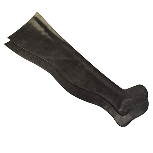 Rubberfashion Latex Strümpfe lang - Overknee Oberschenkel Strumpf Socken für Damen und Herren schwarz 0.4mm M von Rubberfashion
