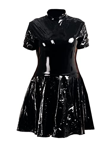 Rubberfashion Sexy Kleid Lack Damen - Skater Outfit - Frauen Minikleid Kurzarm - Slip mit Reissverschluss - Maid Dress Woman Lack schwarz M Rubberfashion Sexy Kleid Lack Damen - Skater Outfit - Frauen Minikleid Kurzarm - Slip mit Reissverschluss - Maid Dress Woman Lack schwarz M von Rubberfashion