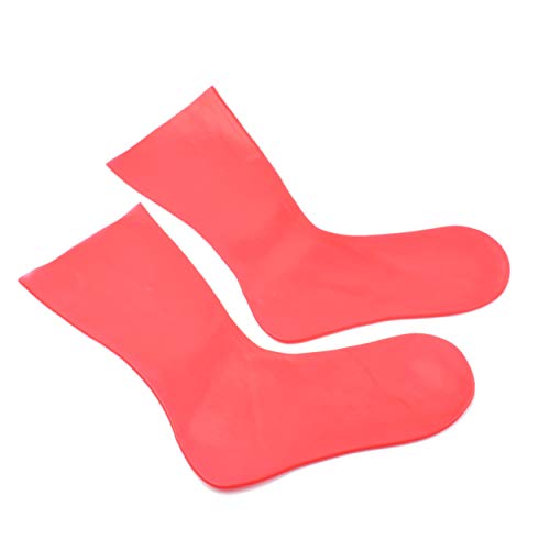 Rubberfashion Latex Socken kurz - Rubber Latexsocken Knöchel lang - Latex Strümpfe für Damen und Herren Rot 0.4mm S/Schuhgröße: 36-38 von Rubberfashion