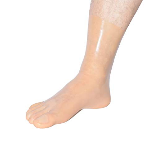 Rubberfashion Latex Zehen Socken kurz - Zehensocken knöchel lang - Latex Strümpfe für Damen und Herren hautfarbe 0.4mm XL von Rubberfashion